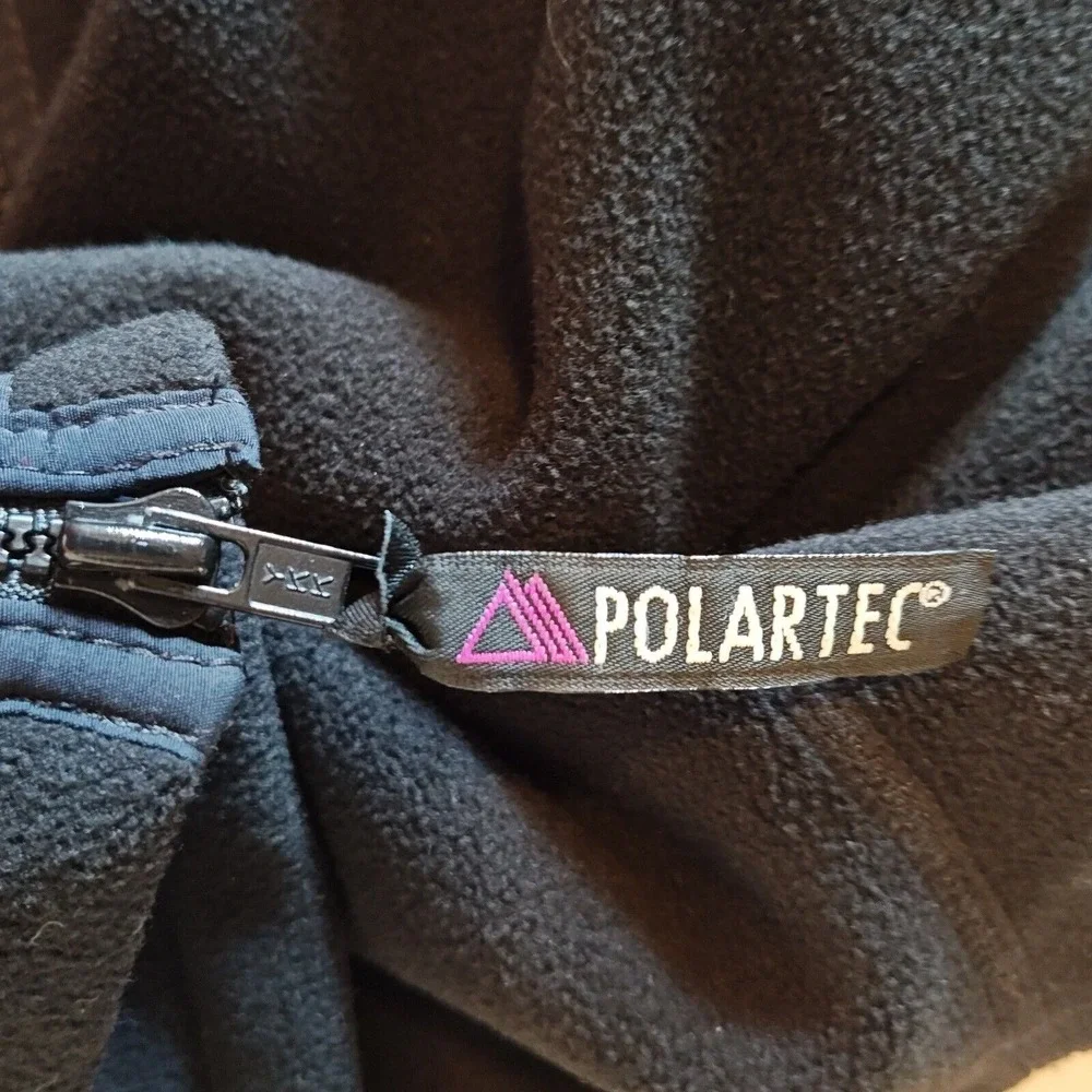 VTG REI Windbloc Polartec Fleece Jacket Full Zip‎ Black Men's XS Women's L Thick